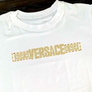 White rhinestones top NEW